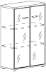 Офисный шкаф средний со стеклом в алюминиевой рамке