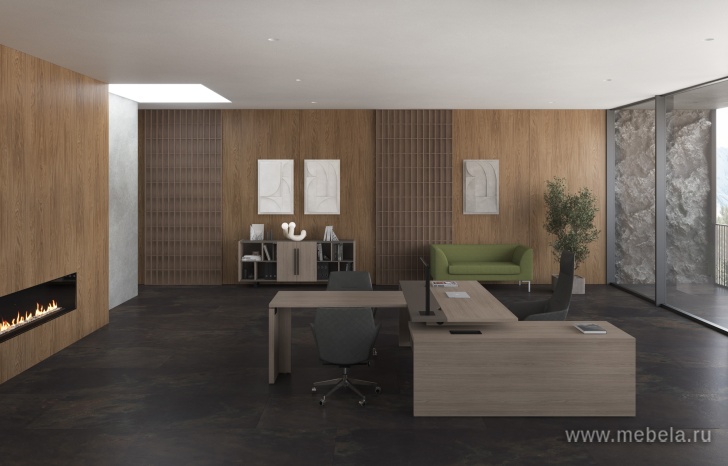 Офисный шкаф для документов со стеклянными дверями (стенка из 2 шкафов)