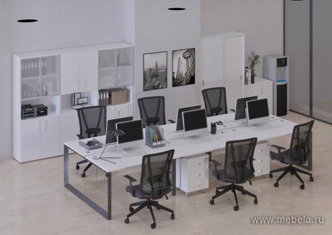 Офисный шкаф высокий широкий (2 средних фасада ЛДСП)