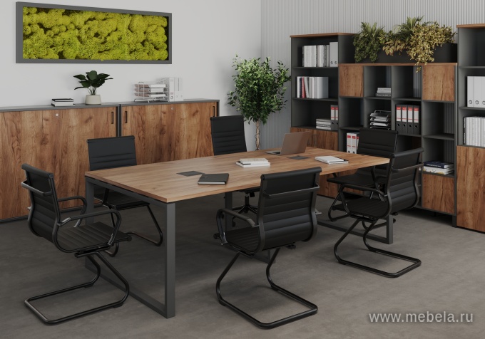 Стол переговорный на П-образных опорах 40х40