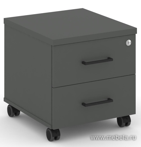 Тумба мобильная 2 ящика. Стандартные колеса