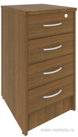 Приставная офисная тумба с замком, 4 ящика