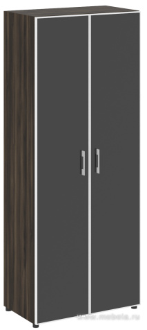 Офисный шкаф высокий закрытый двери стекло в раме (стекло Черное)