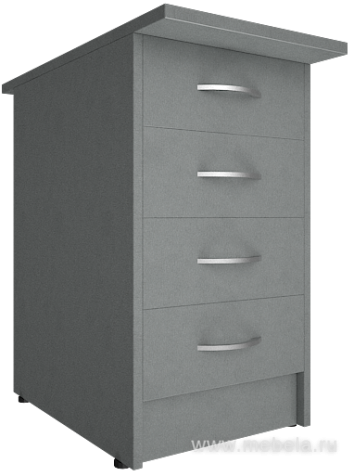 Приставная офисная тумба с замком, 4 ящика