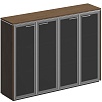 Офисный шкаф для документов средний со стеклянными дверями