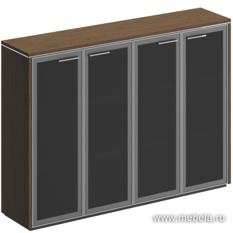 Офисный шкаф для документов средний со стеклянными дверями