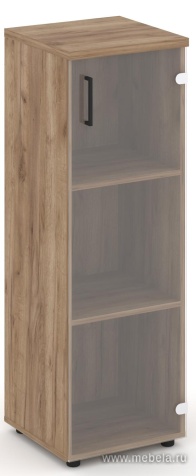 Офисный шкаф средний узкий левый / правый (1 средний фасад стекло, задняя стенка ЛДСП)