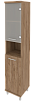 Офисный шкаф высокий узкий со стеклом (правый)