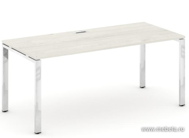 Стол руководителя на металлокаркасе на П-образных опорах (нерж.сталь)