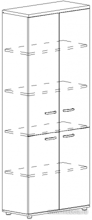 Офисный шкаф для документов закрытый 4-х дверный