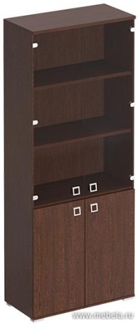 Офисный шкаф для документов со стеклянными прозрачными дверьми