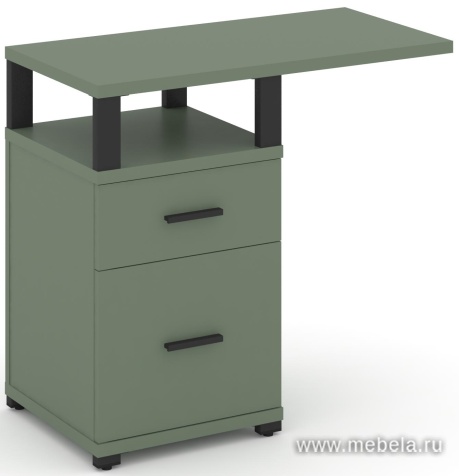 Тумба приставная узкая 1 ящик + 1 распашной фасад. С надставкой широкой.