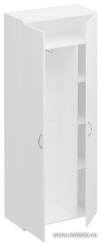 Офисный шкаф-гардероб для одежды с дополнительными полками