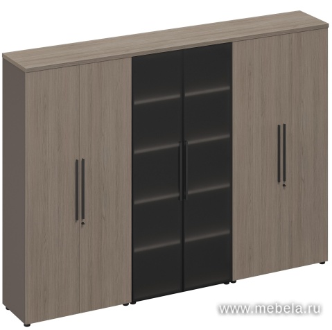 Офисный шкаф комбинированный (закрытый-стекло-закрытый)