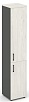 Офисный шкаф высокий узкий левый / правый (1 низкий фасад ЛДСП + 1 средний фасад ЛДСП)