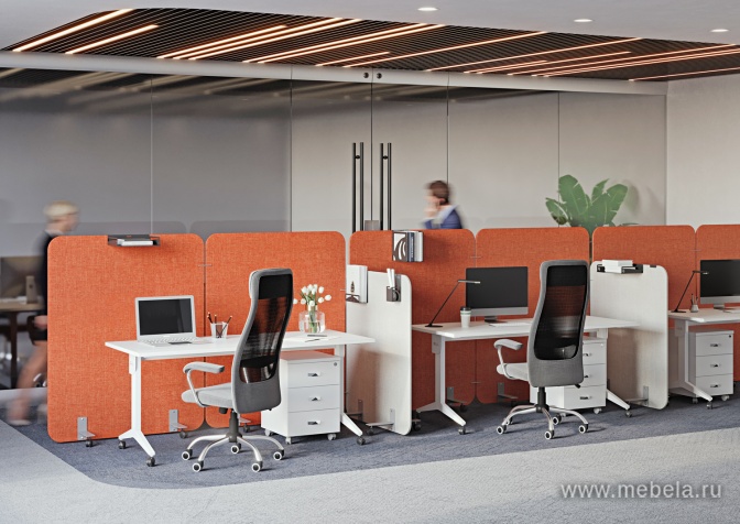 Перегородка напольная на металлических опорах, на роликах