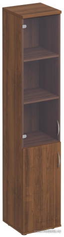 Офисный шкаф для документов узкий со стеклом