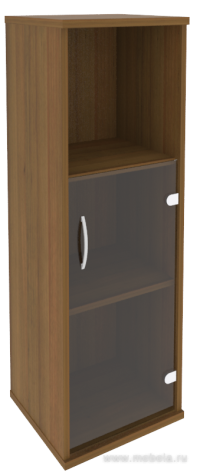 Офисный шкаф узкий средний со стеклом + полка), Л/Пр.