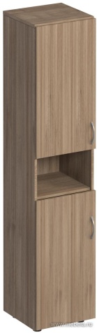 Офисный шкаф для документов узкий 2-дверный с нишей