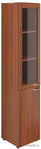 Офисный шкаф высокий узкий со стеклом