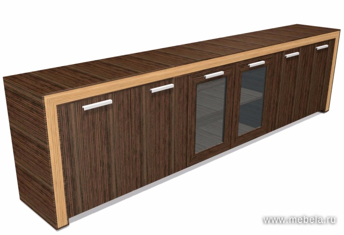 Стеллаж низкий  с дверцами комбинированный