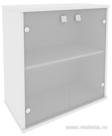 Офисный шкаф низкий широкий (стекло)