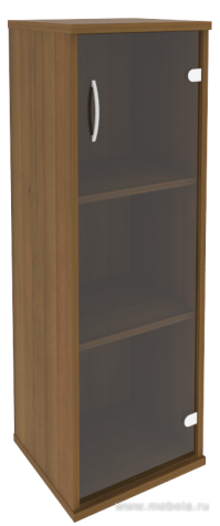 Офисный шкаф узкий средний со стеклом, Л/Пр.