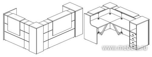 Ресепшен угловой г-образный с внешним углом 6