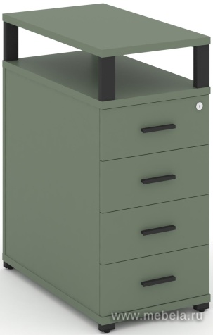 Тумба опорная/приставная 4 ящика. С надставкой