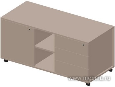 Тумба сервисная усиленные колёса (3 секции) без ручек (прав./лев.)