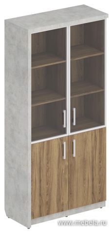 Офисный шкаф широкий комбинированный, левый