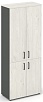 Офисный шкаф высокий широкий (2 низких + 2 средних фасада, задняя стенка ЛДСП