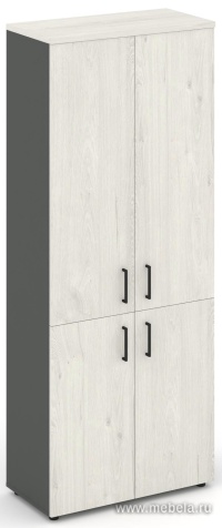 Офисный шкаф высокий широкий (2 низких + 2 средних фасада, задняя стенка ЛДСП