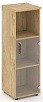 Офисный шкаф средний узкий левый / правый  (1 низкий фасад стекло, задняя стенка ЛДСП)
