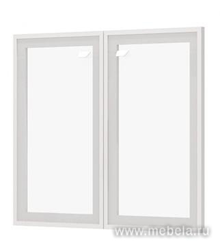 Двери стеклянные в рамке, низкие