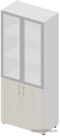 Офисный шкаф для документов (матовое стекло в раме)