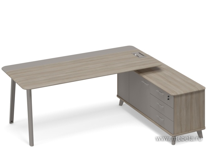 Стол на опорной тумбе (тип 1) правый