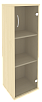 Офисный шкаф узкий средний со стеклом, Л/Пр.