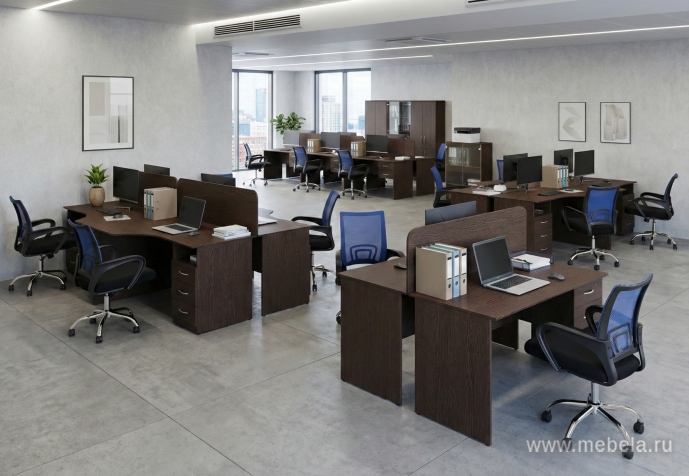 Офисный шкаф полуоткрытый