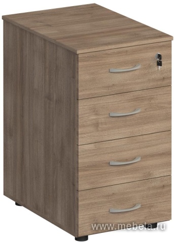 Приставная офисная тумба с замком, 4 ящика