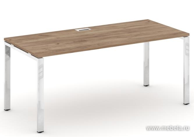 Стол руководителя на металлокаркасе на П-образных опорах (нерж.сталь)