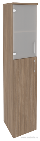 Офисный шкаф высокий узкий со стеклом левый / правый
