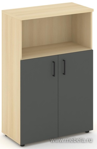 Офисный шкаф средний широкий (2 низких фасада, задняя стенка ЛДСП)