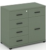 Тумба приставная широкая 5 ящиков + 1 распашной фасад.