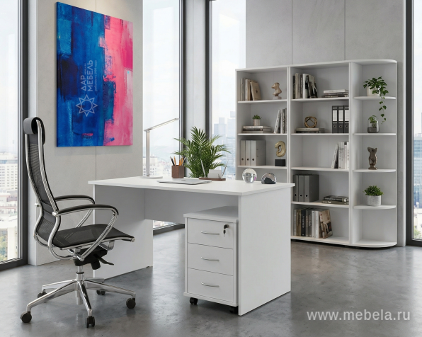 Офисный шкаф узкий комбинир.со стеклом, Л/Пр.