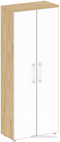 Офисный шкаф высокий широкий (белое/чёрное стекло)