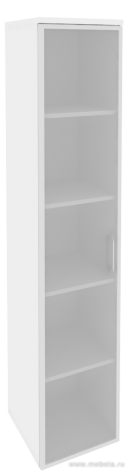 Офисный шкаф высокий узкий со стеклом в раме (лев/прав) 