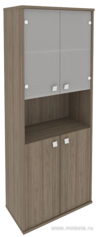 Офисный шкаф для документов высокий полузакрытый со стеклом