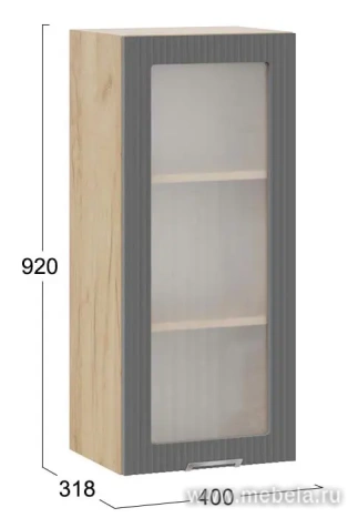 Шкаф высокий навесной c одной дверью со стеклом