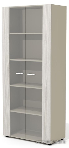 Офисный шкаф высокий со стеклянными фасадами